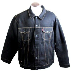 COPY - Levi's Men's Button Front Black Denim Unlined Trucker Jean Jacket Size 4…